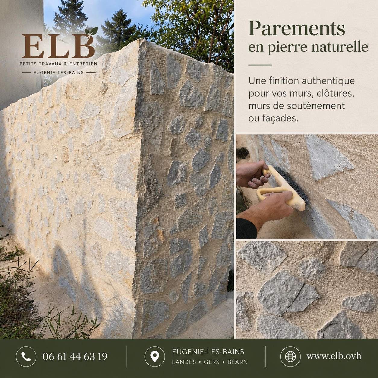 Parement en pierre naturelle réalisé par ELB